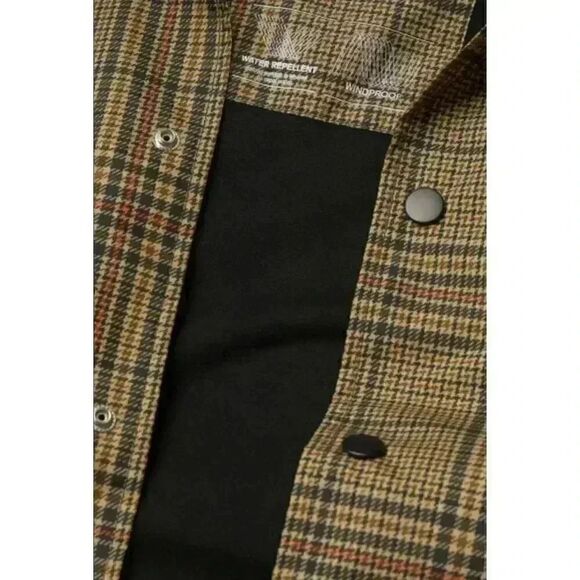 H&M Men's Beige/Black Plaid Windbreaker NEW - Picture 2 of 14